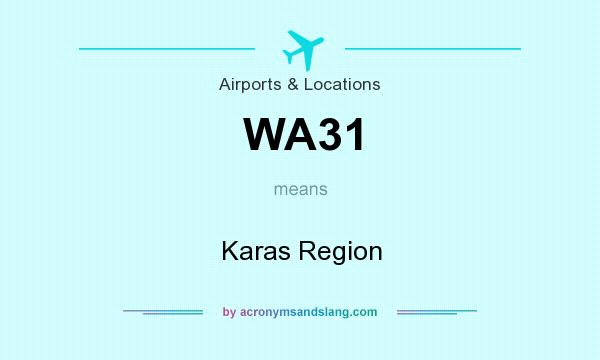 What does WA31 mean? It stands for Karas Region
