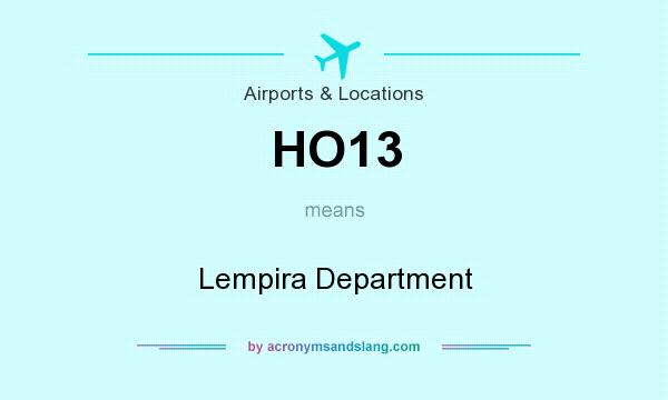What does HO13 mean? It stands for Lempira Department