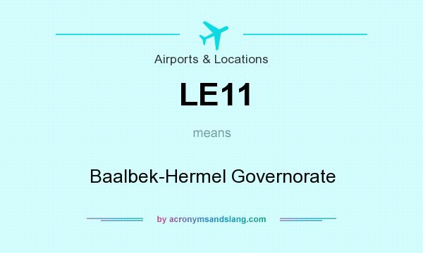 What does LE11 mean? It stands for Baalbek-Hermel Governorate