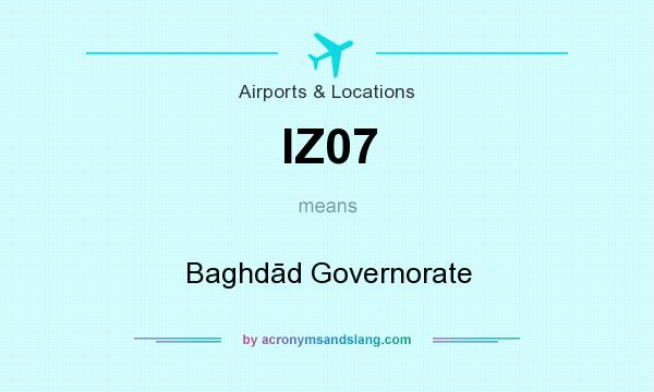 What does IZ07 mean? It stands for Baghdād Governorate