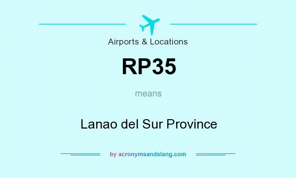 What does RP35 mean? It stands for Lanao del Sur Province