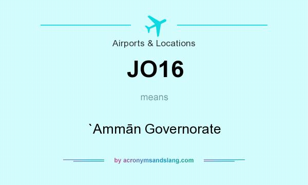 What does JO16 mean? It stands for `Ammān Governorate