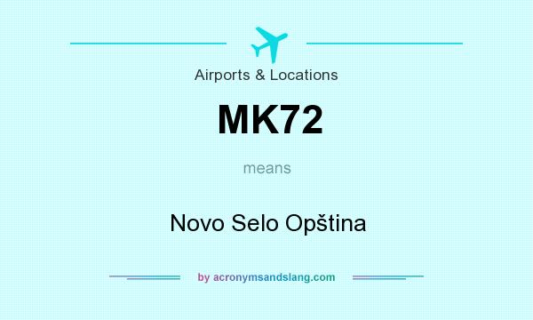 What does MK72 mean? It stands for Novo Selo Opština