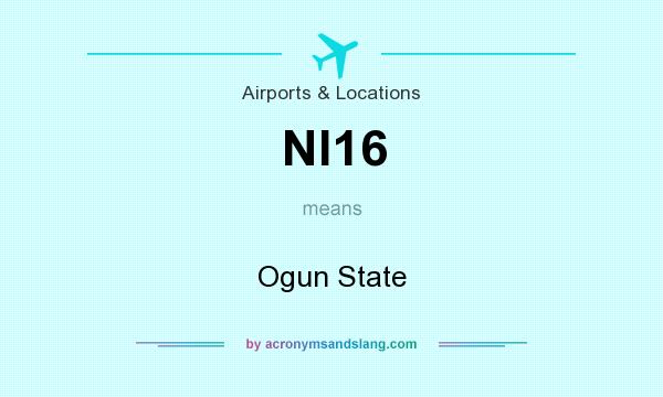 What does NI16 mean? It stands for Ogun State