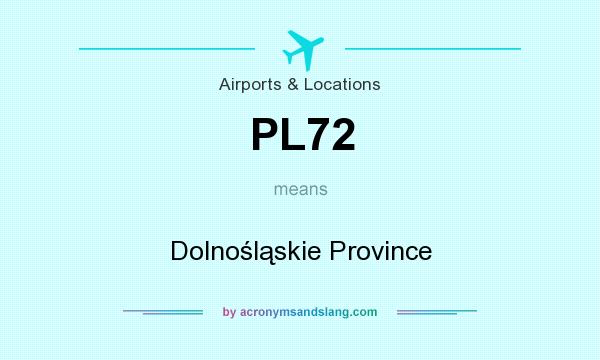 What does PL72 mean? It stands for Dolnośląskie Province