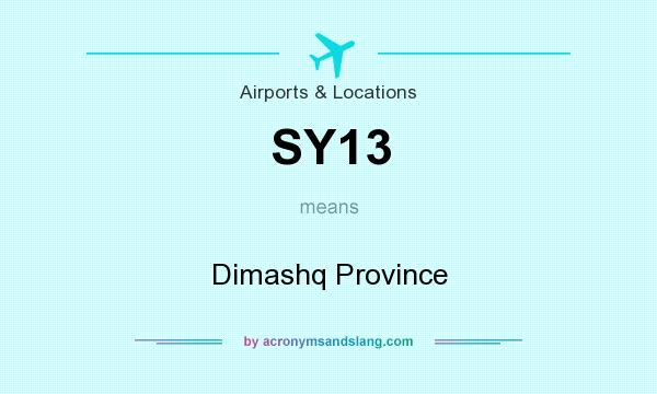 What does SY13 mean? It stands for Dimashq Province
