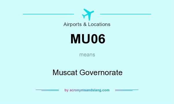 What does MU06 mean? It stands for Muscat Governorate