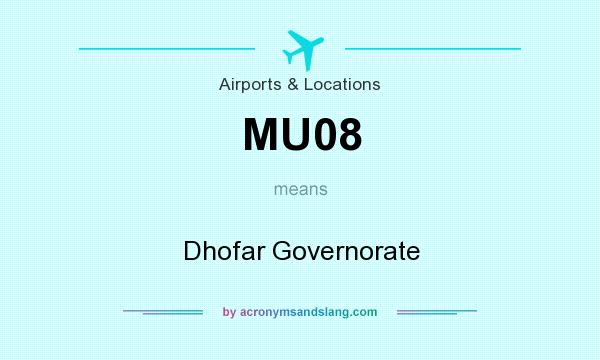 What does MU08 mean? It stands for Dhofar Governorate