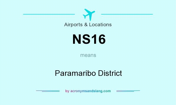 What does NS16 mean? It stands for Paramaribo District