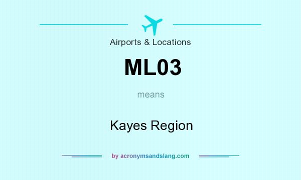 What does ML03 mean? It stands for Kayes Region