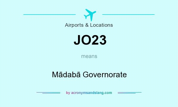What does JO23 mean? It stands for Mādabā Governorate