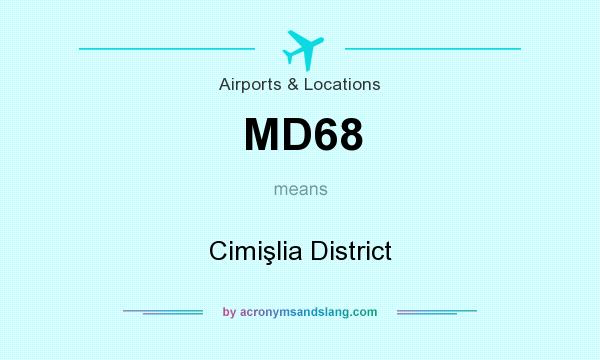 What does MD68 mean? It stands for Cimişlia District