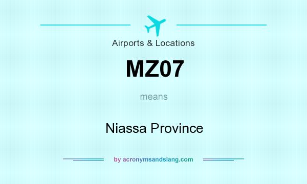 What does MZ07 mean? It stands for Niassa Province