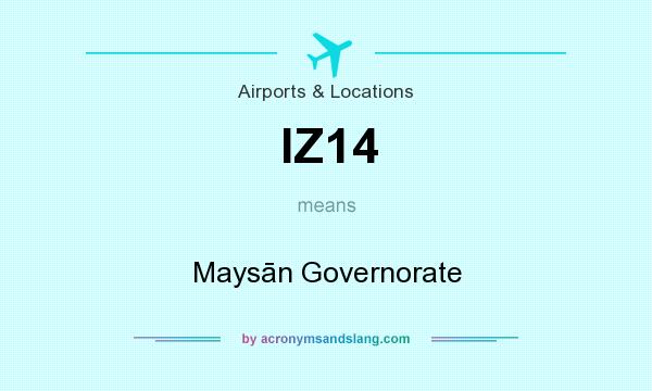 What does IZ14 mean? It stands for Maysān Governorate