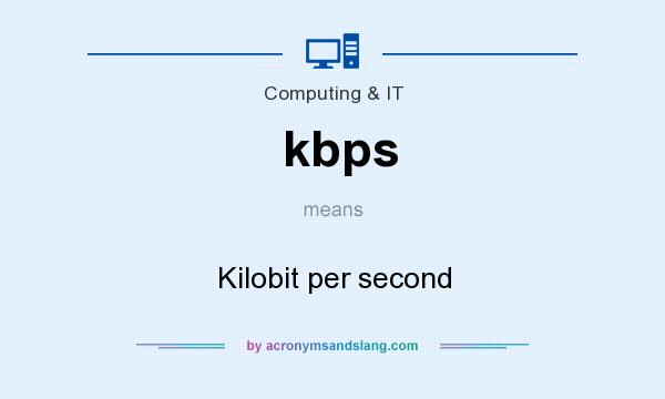What does kbps mean? It stands for Kilobit per second