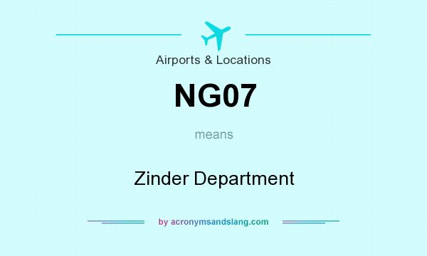 What does NG07 mean? It stands for Zinder Department