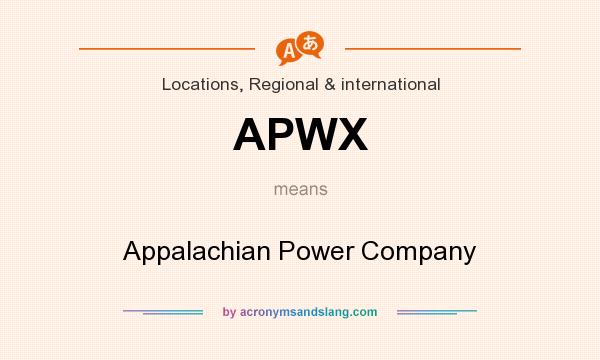 What does APWX mean? It stands for Appalachian Power Company