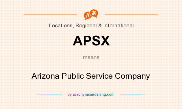 What does APSX mean? It stands for Arizona Public Service Company