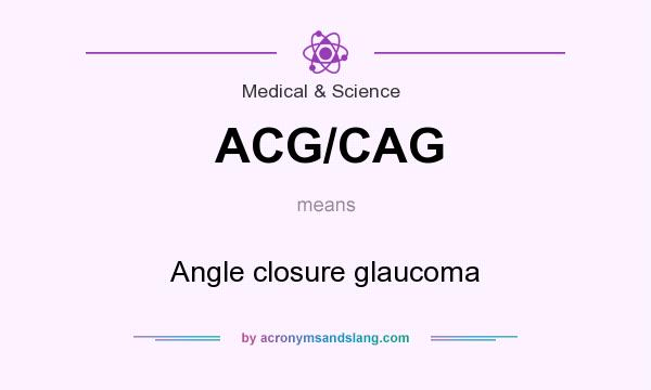 What does ACG/CAG mean? It stands for Angle closure glaucoma