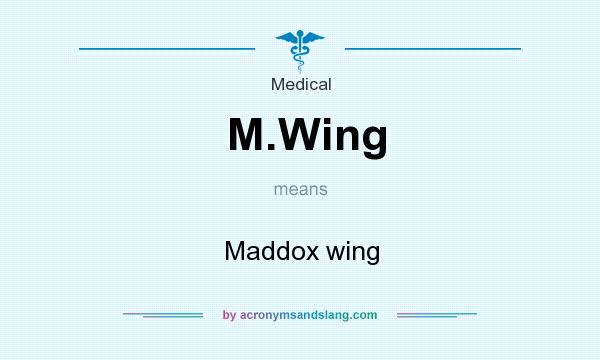 What does M.Wing mean? It stands for Maddox wing