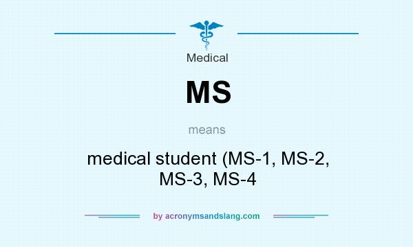 What does MS mean? It stands for medical student (MS-1, MS-2, MS-3, MS-4