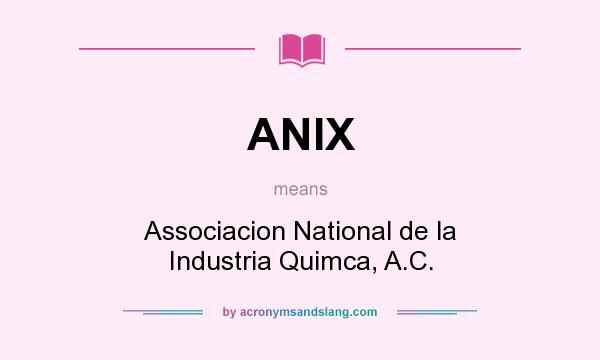 What does ANIX mean? It stands for Associacion National de la Industria Quimca, A.C.