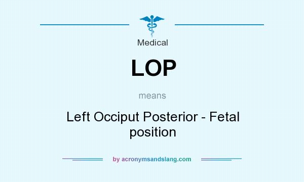 What does LOP mean? It stands for Left Occiput Posterior - Fetal position