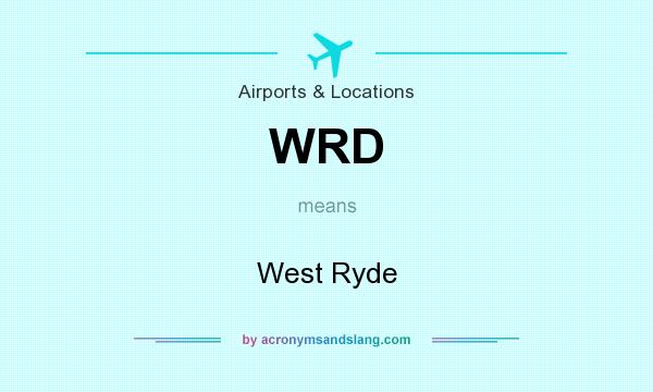 What does WRD mean? It stands for West Ryde
