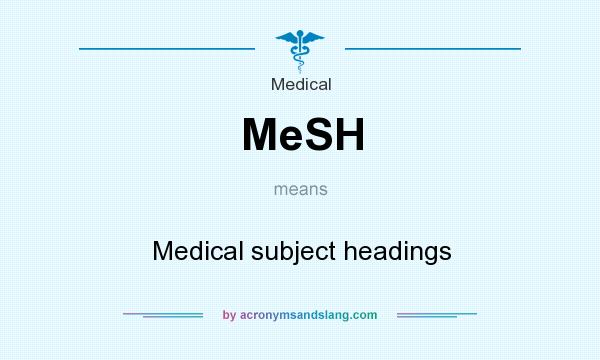 What does MeSH mean? It stands for Medical subject headings