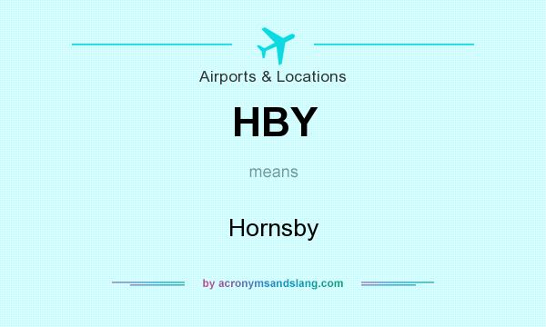 What does HBY mean? It stands for Hornsby