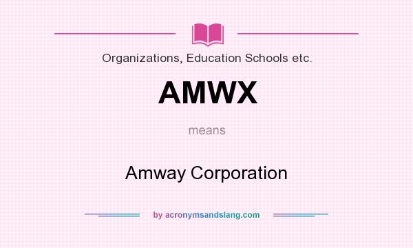 What does AMWX mean? It stands for Amway Corporation