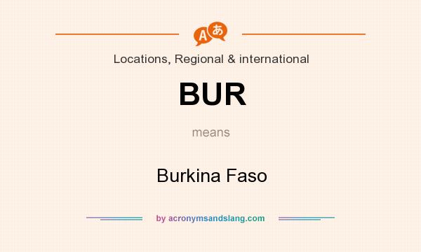 What does BUR mean? It stands for Burkina Faso