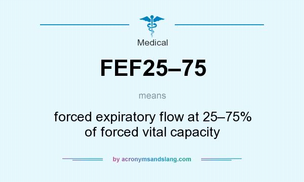 What does FEF25–75 mean? It stands for forced expiratory flow at 25–75% of forced vital capacity