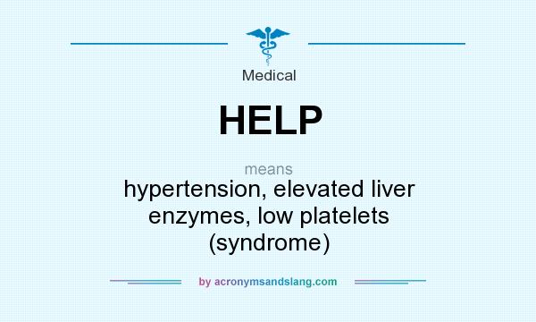 What does HELP mean? It stands for hypertension, elevated liver enzymes, low platelets (syndrome)