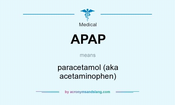 What does APAP mean? It stands for paracetamol (aka acetaminophen)