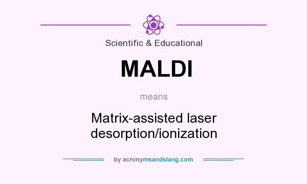 What does MALDI mean? It stands for Matrix-assisted laser desorption/ionization