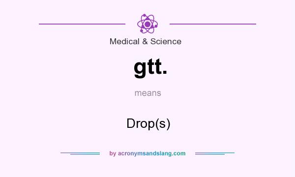 What does gtt. mean? It stands for Drop(s)