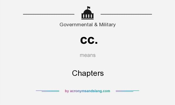 What does cc. mean? It stands for Chapters