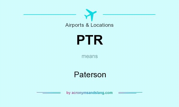 What does PTR mean? It stands for Paterson