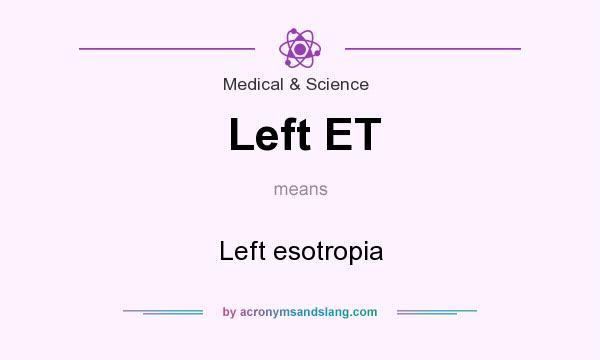 What does Left ET mean? It stands for Left esotropia