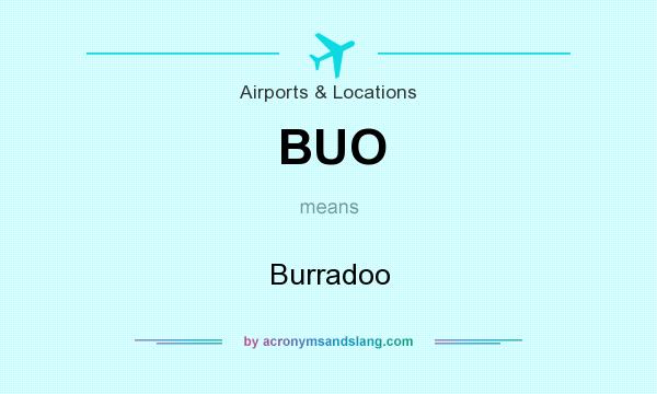 What does BUO mean? It stands for Burradoo