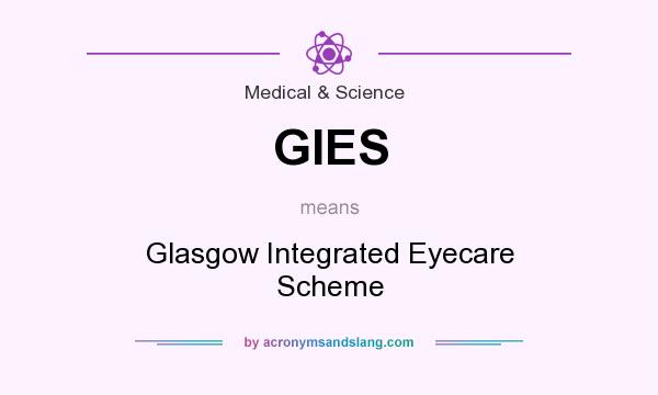 What does GIES mean? It stands for Glasgow Integrated Eyecare Scheme