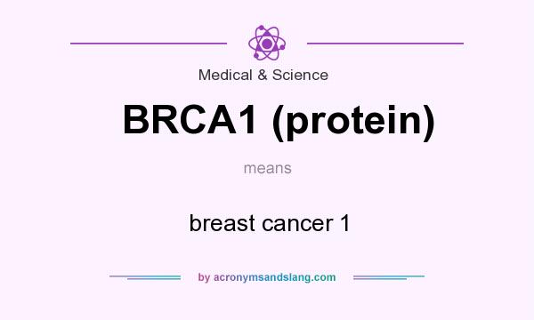 What does BRCA1 (protein) mean? It stands for breast cancer 1