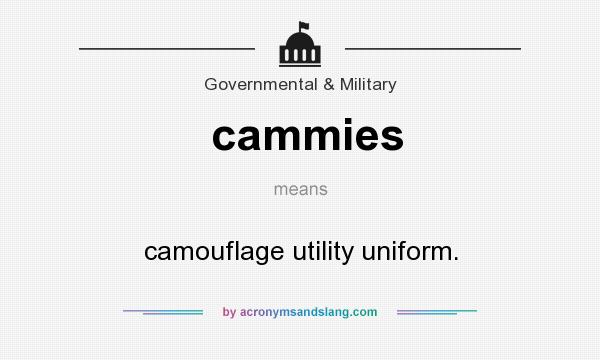 What does cammies mean? It stands for camouflage utility uniform.