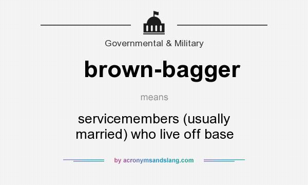 What does brown-bagger mean? It stands for servicemembers (usually married) who live off base