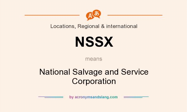 What does NSSX mean? It stands for National Salvage and Service Corporation