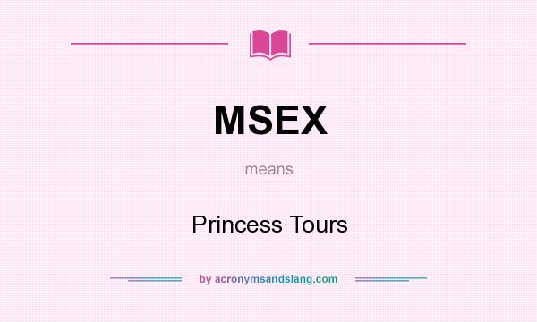 What does MSEX mean? It stands for Princess Tours