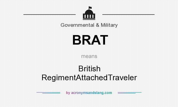 What does BRAT mean? It stands for British RegimentAttachedTraveler