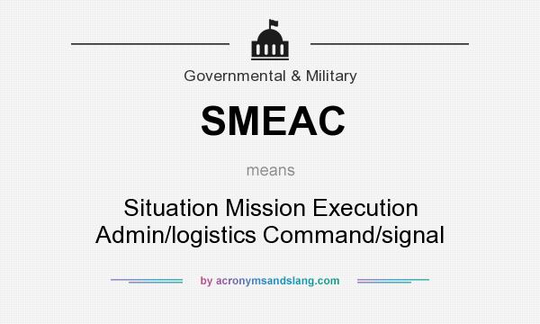 What does SMEAC mean? It stands for Situation Mission Execution Admin/logistics Command/signal