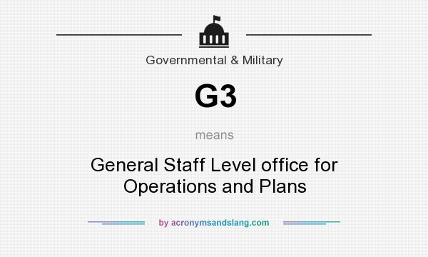 What does G3 mean? It stands for General Staff Level office for Operations and Plans